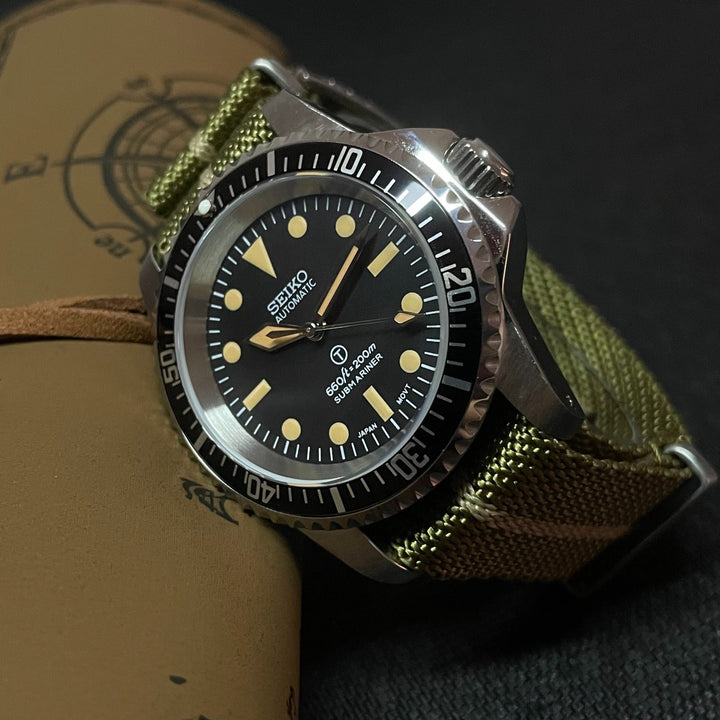 Custom Seiko Vintage Milsub Mod Watch