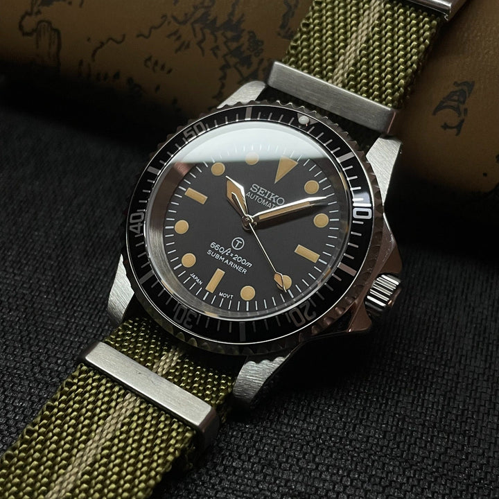 Custom Seiko Vintage Milsub Mod Watch