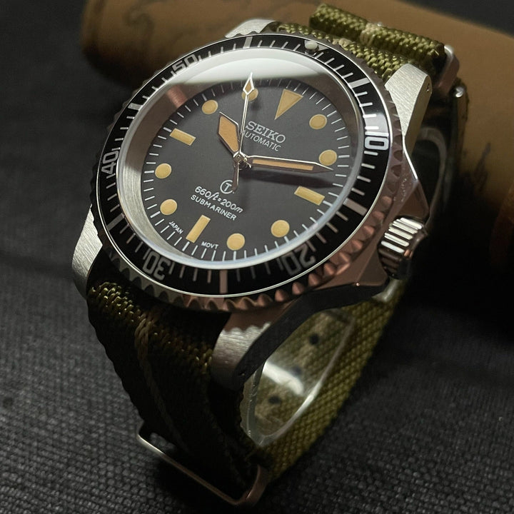 Custom Seiko Vintage Milsub Mod Watch
