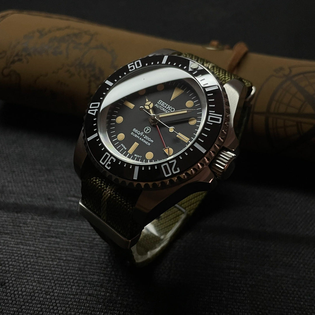 Custom Seiko Vintage Milsub Mod Watch