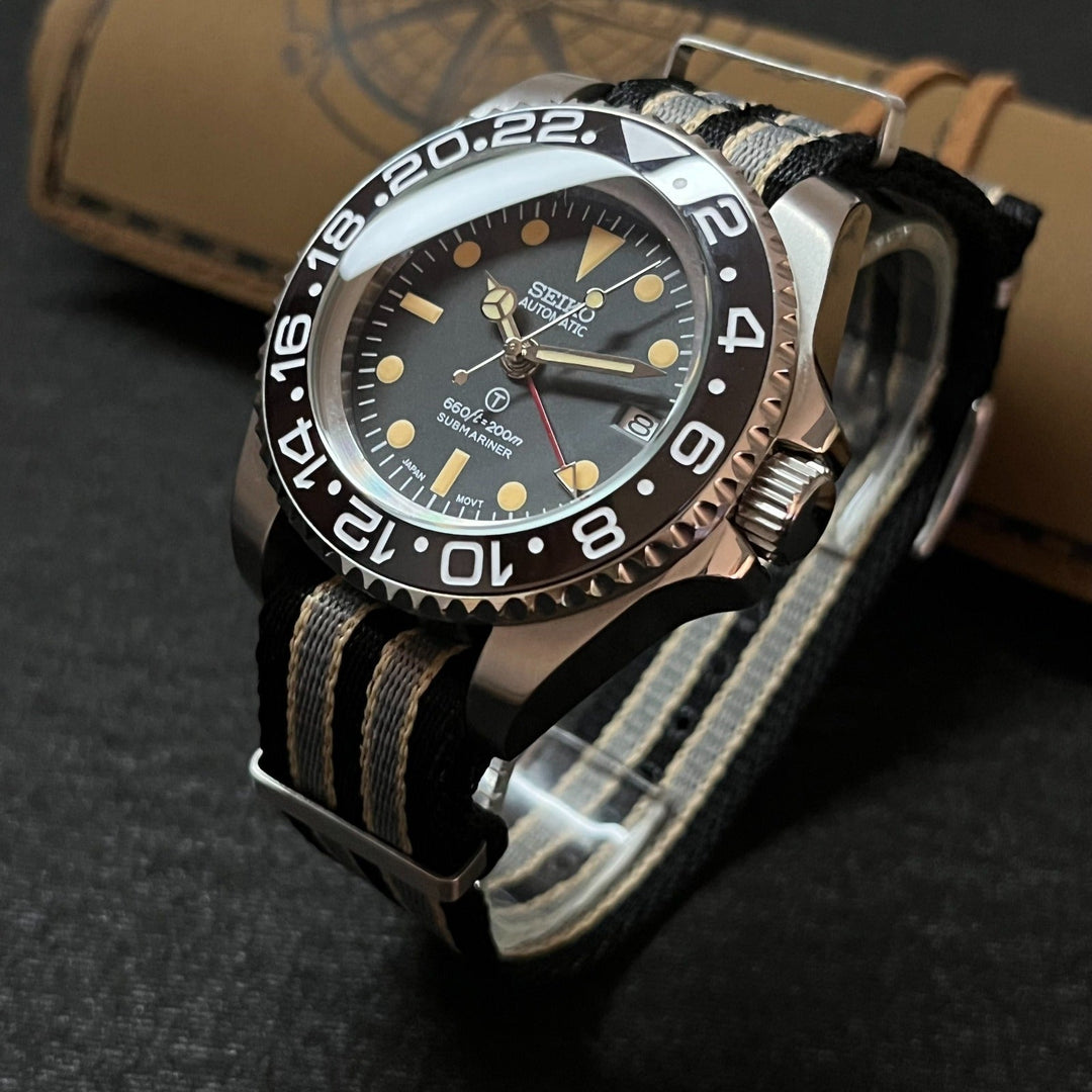 Custom Seiko Vintage Milsub Mod Watch